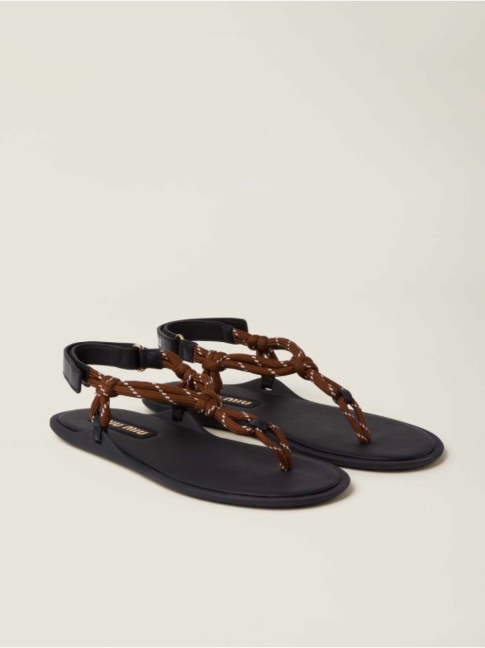 Miu Miu Rope Brown Sandals Rivière